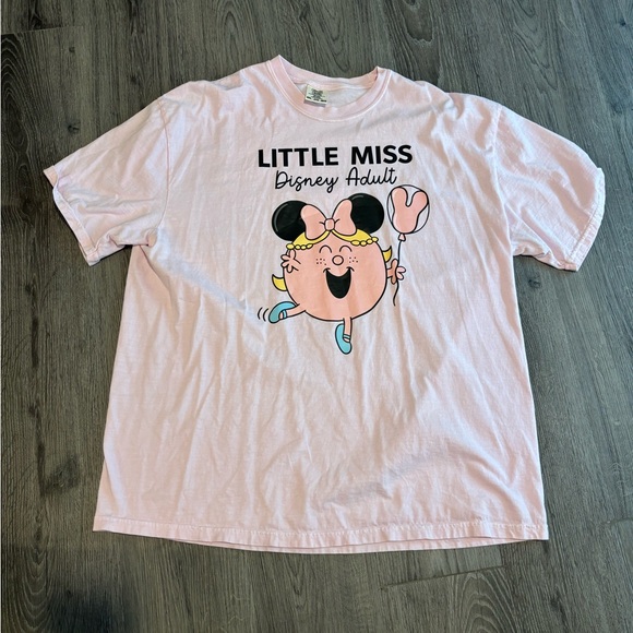 “Little Miss Disney Adult” Light Pink Comfort Colors T-Shirt XXL - Picture 1 of 2